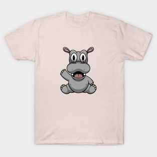 Cute Hippo Smiling T-Shirt